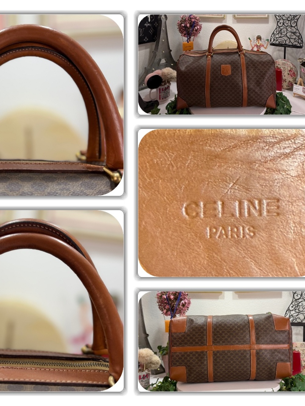 EXQUISITE CELINE MACADAM MONOGRAM EXTRA LARGE DUFFLE CARRY ON BAG! - Picture 12 of 17